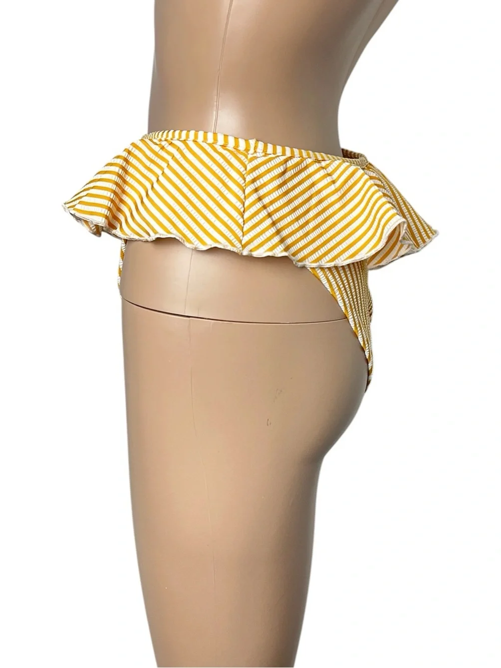 New Montce Canary Stripe Tamarindo Ruffle High-Leg French Cut Bikini Bottom